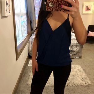 Navy Crossover Tank Top